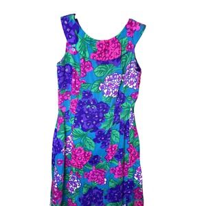 Vintage Hawaiian Bark Dress Womens Medium Floral Maxi Summer The Sample Shop